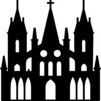 Gothic Cathedral Silhouette Illustration Historic Architecture vector