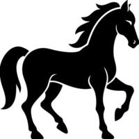 Elegant Black Silhouette of Horse in Motion Art Design vector