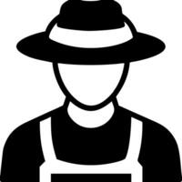 Farmer Avatar Illustration with Hat and Overalls vector