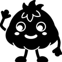 Cute Smiling Berry Character with Playful Expression Art vector