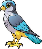 Colorful Cartoon Falcon Bird Illustration for Educational and Design Use vector