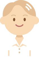 Cute Cartoon Child Avatar in White Shirt Minimalistic Illustration vector