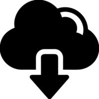Black Cloud Download for Data Storage and Online Backup Solutions vector