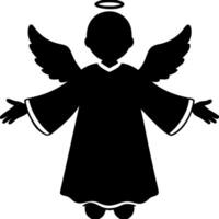 Angel Silhouette with Halo and Wings Illustration for Religious and Holiday Use vector