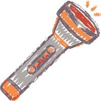 Colorful Hand Drawn Flashlight Illustration with Simple Artistic Style vector