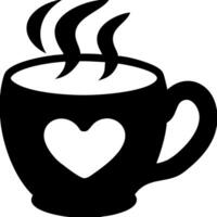 Coffee Cup with Steam Heart Design for Cafe and Beverage Decoration vector