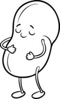 Cartoon Bean Character with Happy Expression and Thumbs Up Art vector