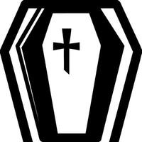 Coffin with Cross Symbol Illustration for Halloween or Gothic Themes vector
