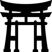 Traditional Japanese Torii Gate Silhouette for Cultural Themes and Design vector