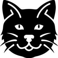 Black Cat Face Illustration for Design and Decoration Projects vector