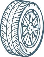 Illustration of Detailed Car Tire with Tread and Rim Design for Automotive Use vector