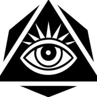 All Seeing Eye Pyramid Symbol Illustration for Mystical and Esoteric Design Concepts vector