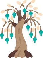 Stylized Tree with Abstract Leaves and Fruits for Nature Illustrations vector