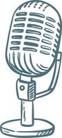 Vintage Microphoneic Retro Design for Broadcasting and Podcasts vector