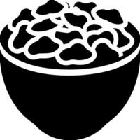 Black and White Bowl of Walnuts for Food and Health Design vector