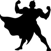 Superhero Silhouette Strong Pose Dynamic Illustration for Comics and Graphic Design vector