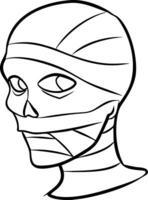 Illustration Mummy Head Halloween Horror Artistic Design vector
