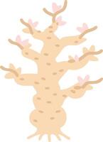 Abstract Cartoon Tree with Heart-Shaped Leaves Illustration for Nature Designs vector
