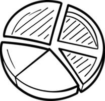 Illustration of Hand Drawn Pie Chart for Data Analysis and Business Presentation vector