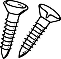 Illustration of Hand Drawn Screws for Hardware and DIY Projects vector