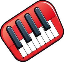 Red Piano Key for Music App Design and Educational Materials vector
