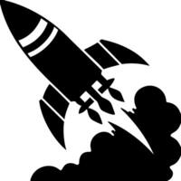 Rocket Launch Silhouette Illustration for Business and Innovation Concepts vector