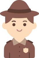 Smiling Park Ranger Avatar Illustration for Digital Design and Education vector