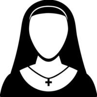 Nun Silhouette Religious Symbol Abstract Representation with Cross Necklace vector