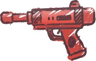 Red Water Gun Illustration Playful Toy Design vector