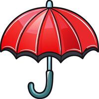 Red Umbrella Illustration for Weather Protection Design vector