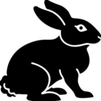 Silhouette of Sitting Rabbit in Black Illustration for Animal Art Design vector