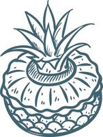 Hand-Drawn Pineapple Illustration Tropical Fruit Art for Design Projects vector