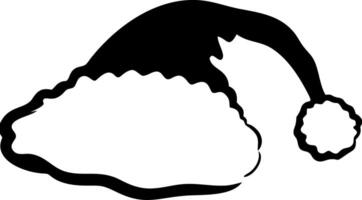 Santa Hat Silhouette Christmas Holiday Festive Design Element vector