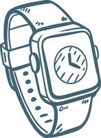 Illustration of Modern Smartwatch Design with Circular Clock Face vector