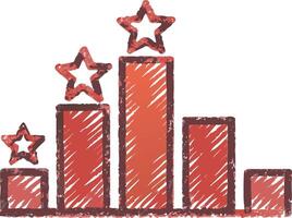 Bar Graph with Stars Representing Success and Growth vector