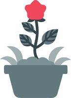 Vibrant Pink Flower in Pot Minimalist on Purple Background vector