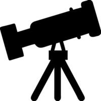 Silhouette Telescope on Tripod Astronomical Observation Illustration vector