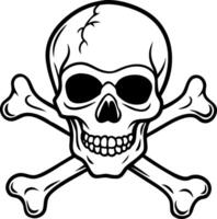 Skull and Crossbones Illustration Symbolizing Danger and Warning vector