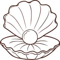 Illustration of Open Seashell with Pearl Symbolizing Luxury and Elegance vector