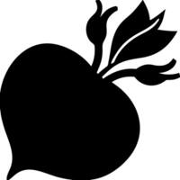 Beet Silhouette Minimalist Organic Illustration for Food Design Projects vector