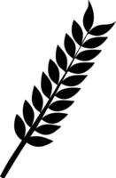 Simple Black Leaf Silhouette Illustration for Nature Design Projects vector