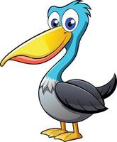 Colorful Cartoon Pelican Illustration for Children's Media vector