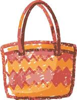 Colorful Bohemian Style Tote Bag Art with Zigzag Design vector