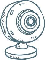Hand Drawn Illustration of a Webcam Concept for Technology and Communication vector
