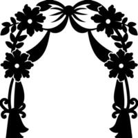 Elegant Floral Arch Silhouette Design for Decorative Occasions vector
