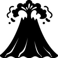 Explosive Volcano Eruption Silhouette Graphic for Educational and Design Use vector