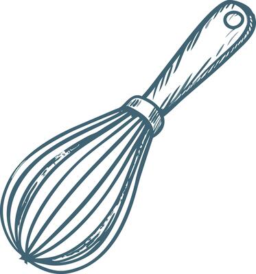 Hand Drawn Kitchen Whisk Illustration for Cooking and Baking Enthusiasts