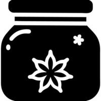 Glass Jar with Decorative Star Anise Symbol Design in Format vector