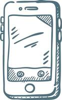 Hand Drawn Smartphone Sketch for Mobile Technology Designs vector