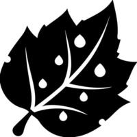 Leaf Silhouette with Raindrops Illustration for Nature and Weather Design Elements vector